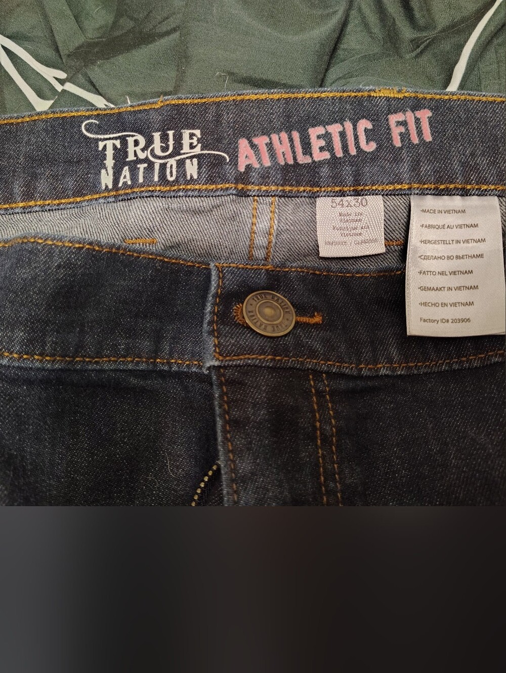 True Nation Athletic Fit Jeans - Dark Indigo with Pink Logo